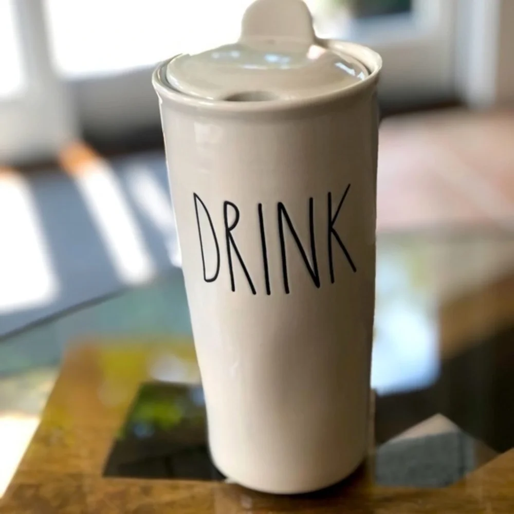 RAE Dunn DRINK travel mug thermos Tumblr